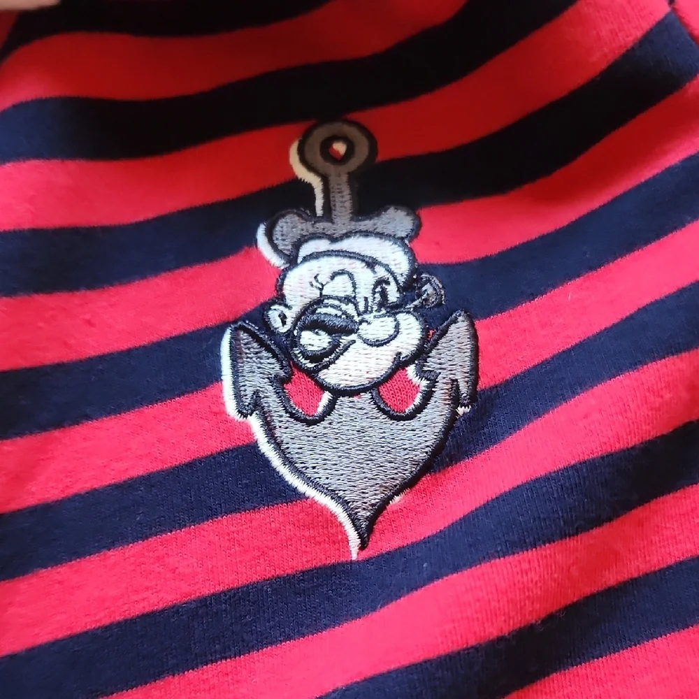 Popeye x Unique Vintage Red & Black Striped Retro Fit & Flare Dress - Picture 11 of 11